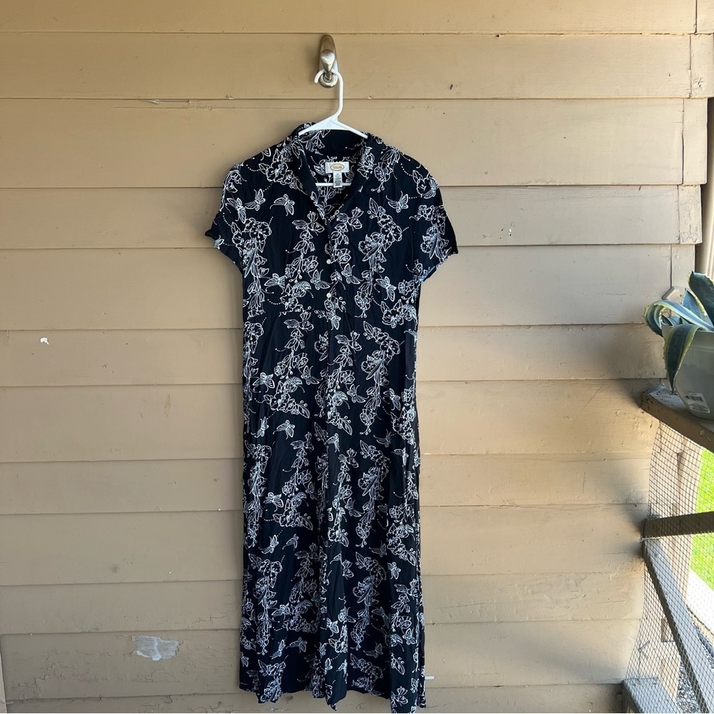 Talbots Vintage Butterfly Maxi Dress - Size 10 Whimsigoth Grunge Modest Casual